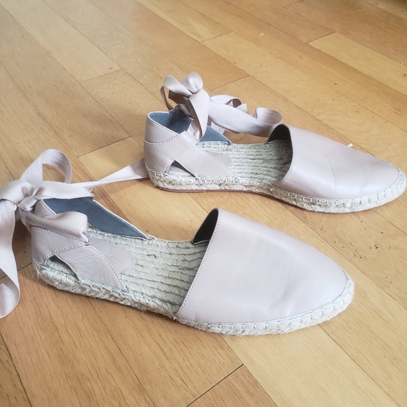 Rebecca Minkoff Pink Lace Up Espadrille Flats 9.5 - Picture 3 of 6